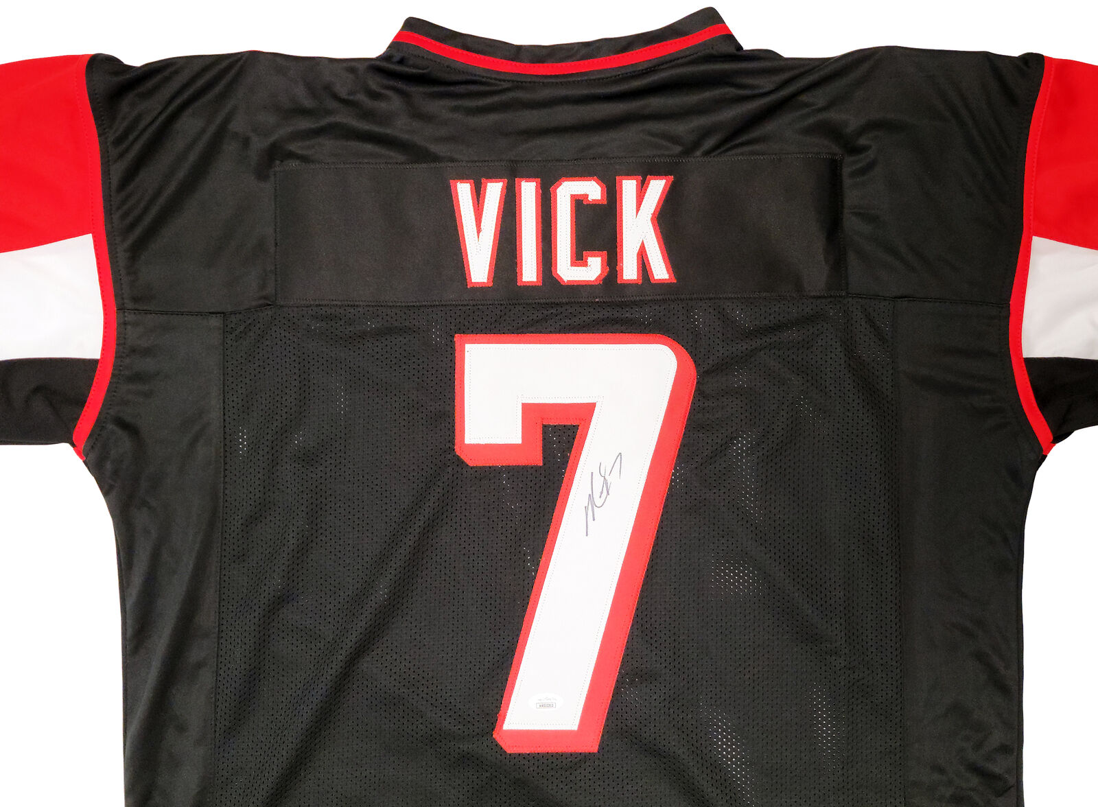 Atlanta Falcons Michael Vick Autographed Black Jersey JSA Stock