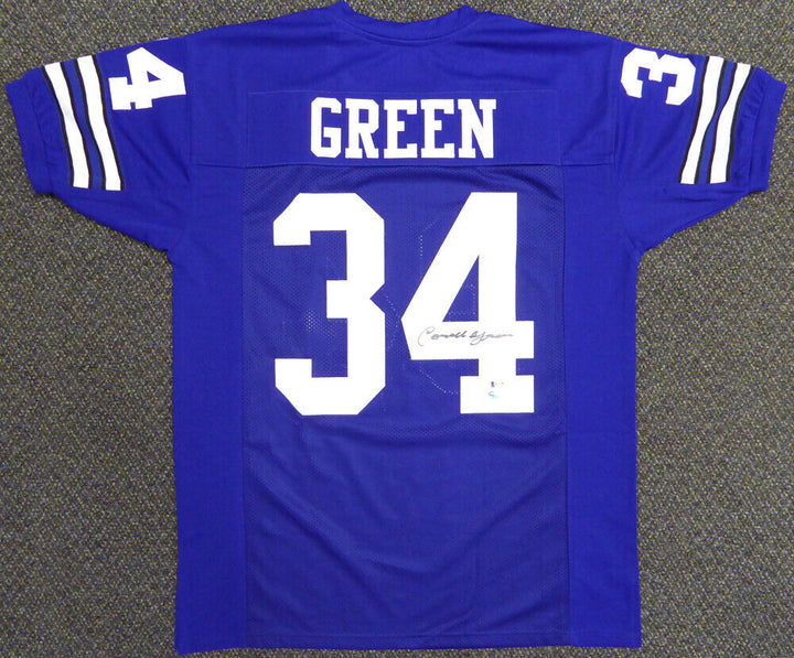DALLAS COWBOYS CORNELL GREEN AUTOGRAPHED SIGNED BLUE JERSEY BECKETT 119723 Image 4