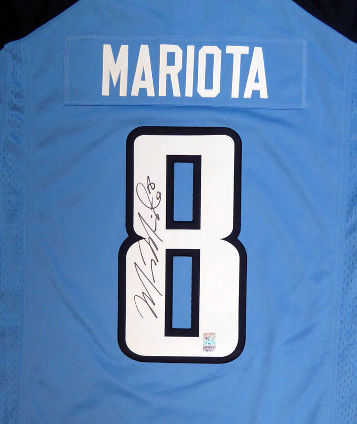 TITANS MARCUS MARIOTA AUTOGRAPHED BLUE NIKE TWILL JERSEY SIZE L MM HOLO 104812 Image 4