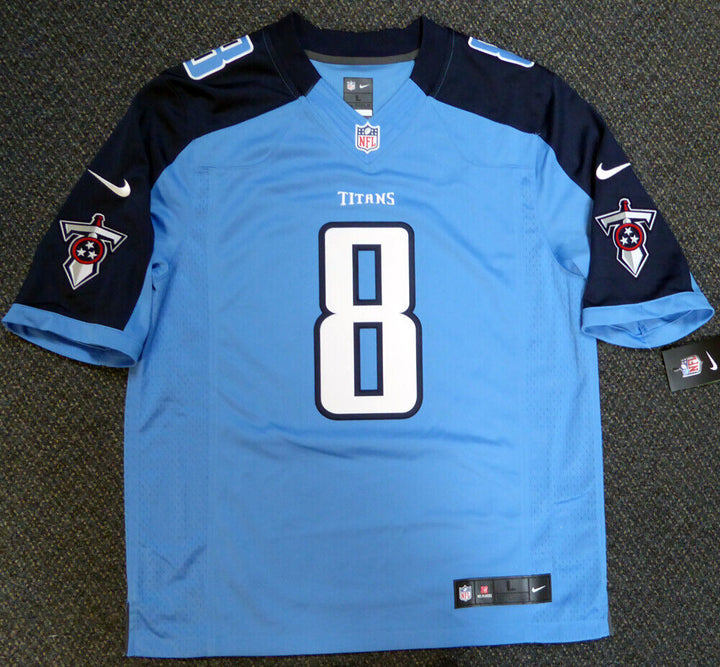 TITANS MARCUS MARIOTA AUTOGRAPHED BLUE NIKE TWILL JERSEY SIZE L MM HOLO 104812 Image 7