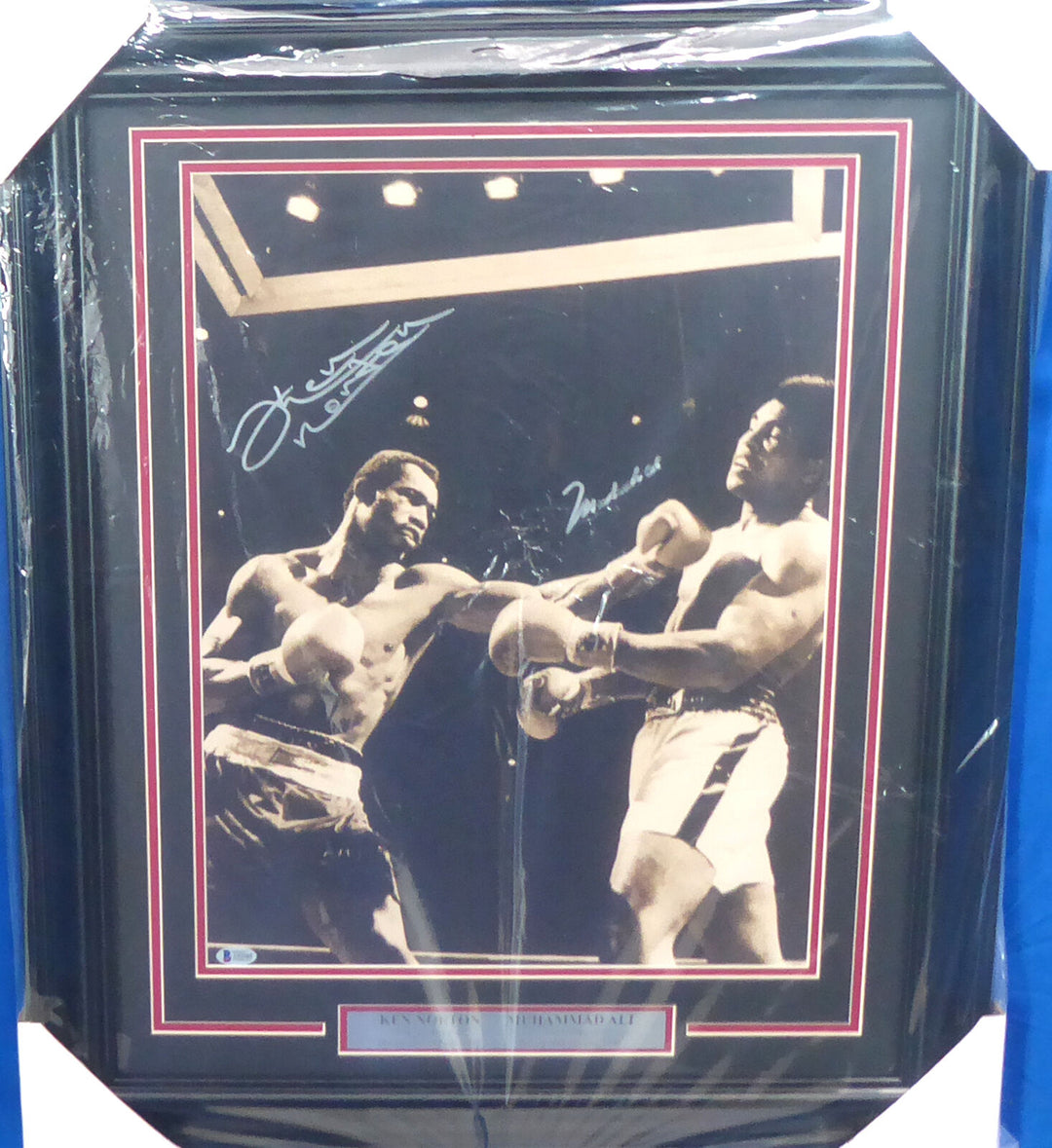 Muhammad Ali & Ken Norton Autographed Signed Framed 16x20 Photo Beckett A53365 Image 1
