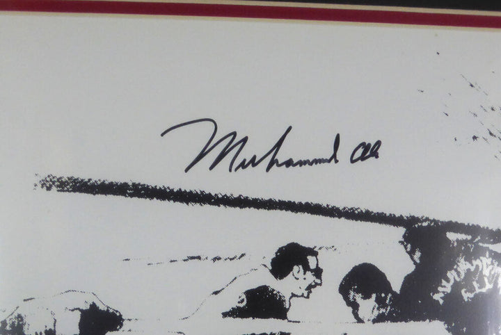 Muhammad Ali, Joe Frazier & LeRoy Neiman Autographed Framed Litho Beckett A74190 Image 2