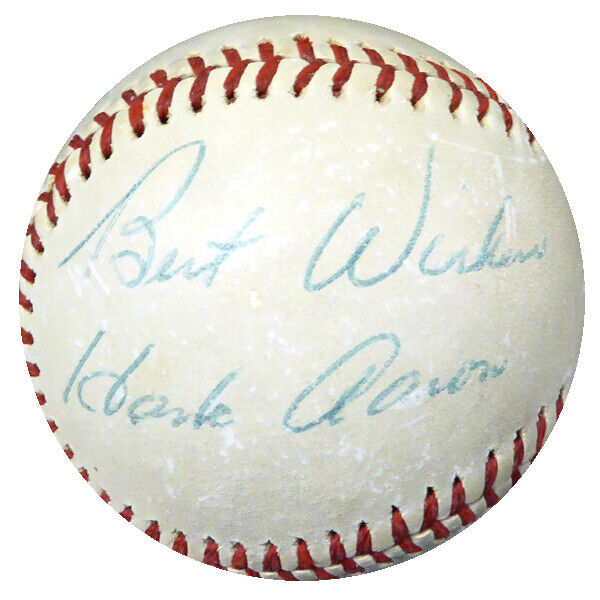 Hank Aaron Autographed NL Baseball Braves "Best Wishes" Vintage Beckett 116834 Image 1