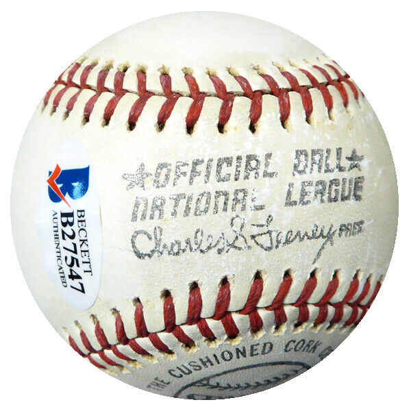 Hank Aaron Autographed NL Baseball Braves "Best Wishes" Vintage Beckett 116834 Image 2