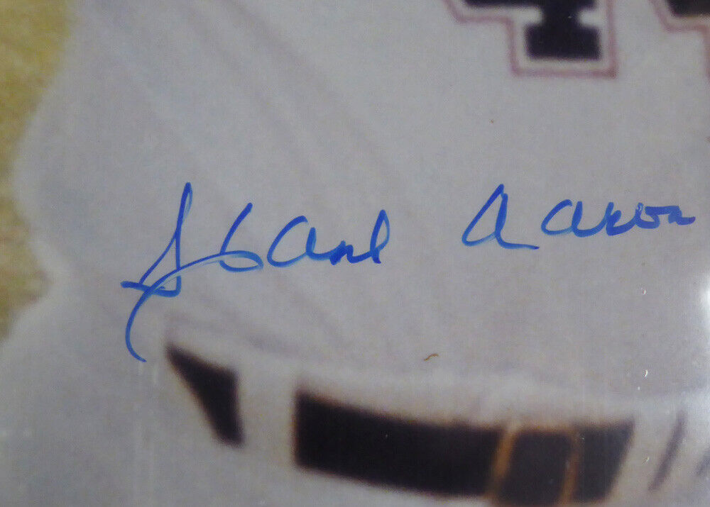 Hank Aaron & Eddie Mathews Autographed Framed 16x20 Photo Braves PSA/DNA #X30528 Image 4