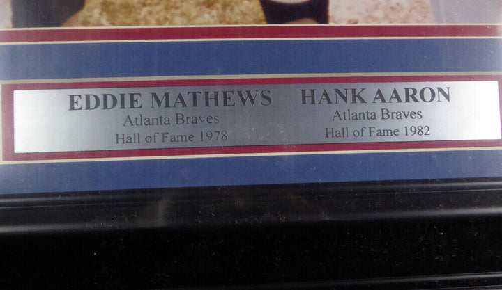 Hank Aaron & Eddie Mathews Autographed Framed 16x20 Photo Braves PSA/DNA #X30528 Image 5