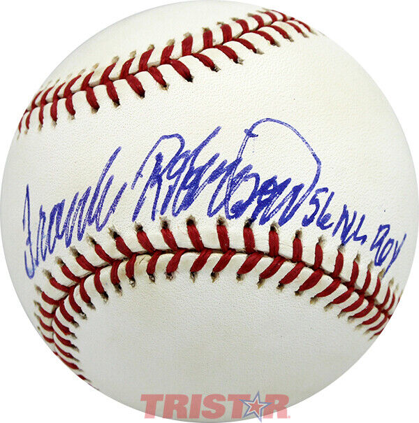 FRANK ROBINSON SIGNED AUTOGRAPHED ML BASEBALL INSCRIBED 56 NL ROY PSA - REDS Image 1