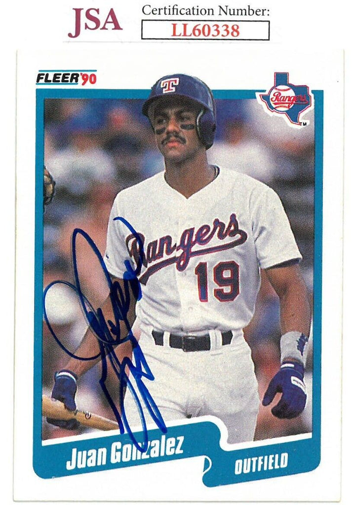 Juan Gonzalez 1992 Stadium Club Autographed Baseball Card (texas Rangers)