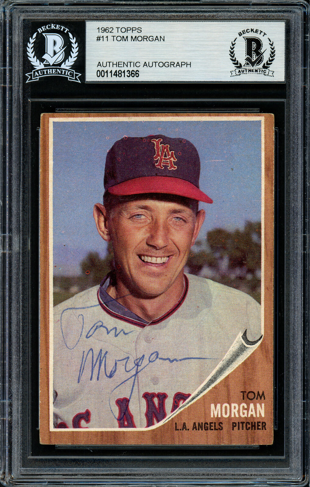 Tom Morgan Autographed 1962 Topps Card #11 Los Angeles Angels Beckett 11481366 Image 6