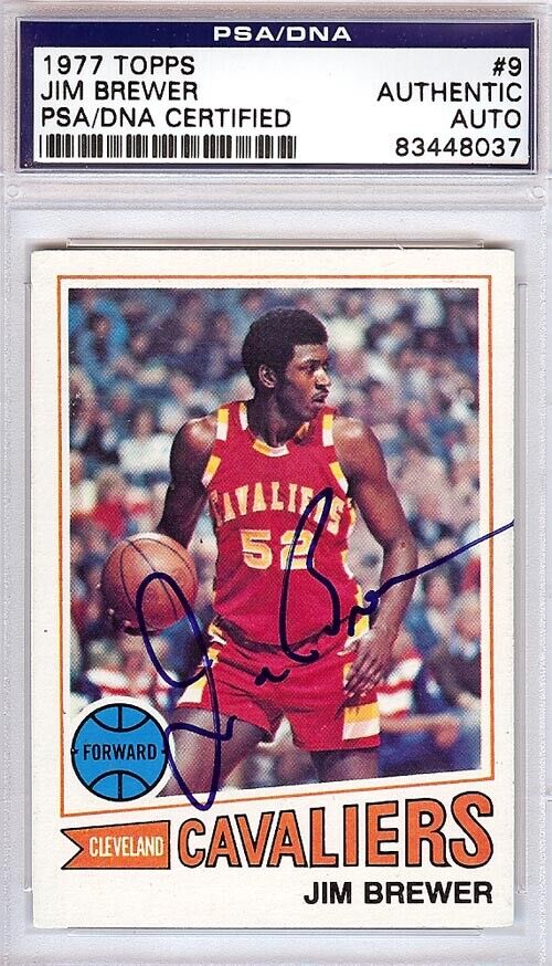 Jim Brewer Autographed 1977 Topps Card #9 Cleveland Cavaliers PSA/DNA #83448037 Image 1