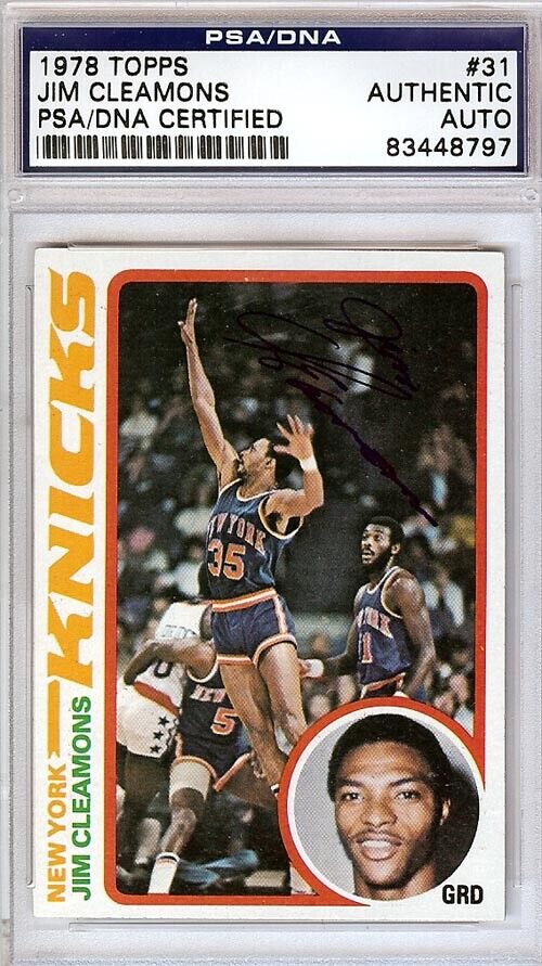 Jim Cleamons Autographed 1978 Topps Card #31 New York Knicks PSA/DNA #83448797 Image 1