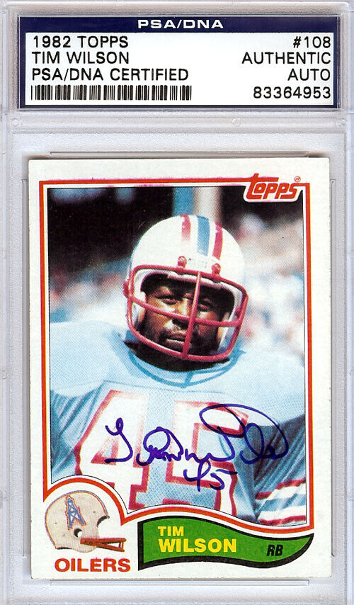 Tim Wilson Autographed 1982 Topps Card #108 Houston Oilers PSA/DNA #83364953 Image 3