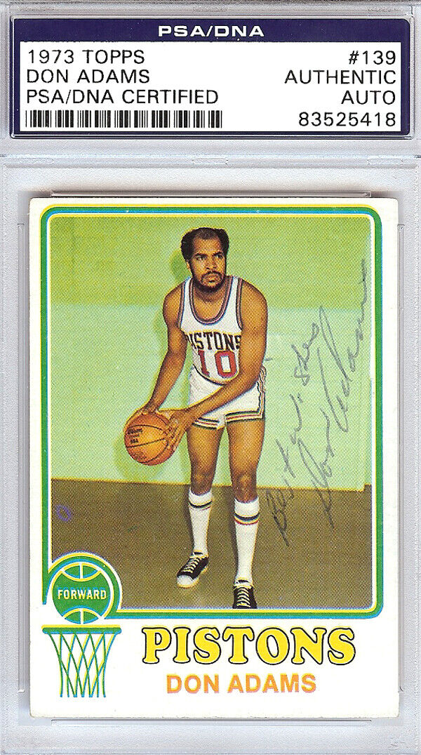 Don Adams Autographed 1973 Topps Card #139 Detroit Pistons PSA/DNA #83525418 Image 4