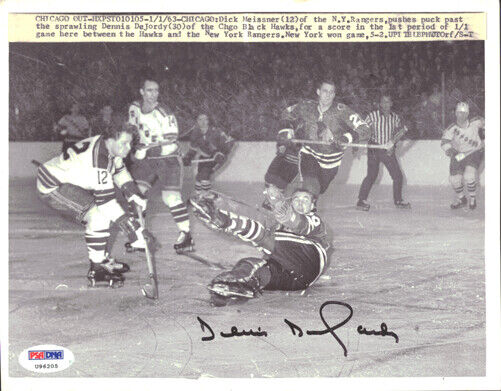 Denis DeJordy Autographed 7x9 Wire Photo Chicago Blackhawks PSA/DNA #U96205 Image 1