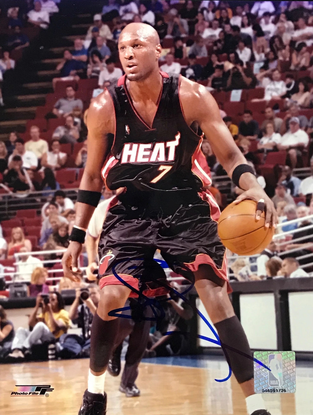 Lamar Odom Signed Basketball 8x10 Photo Miami Heat Image 1