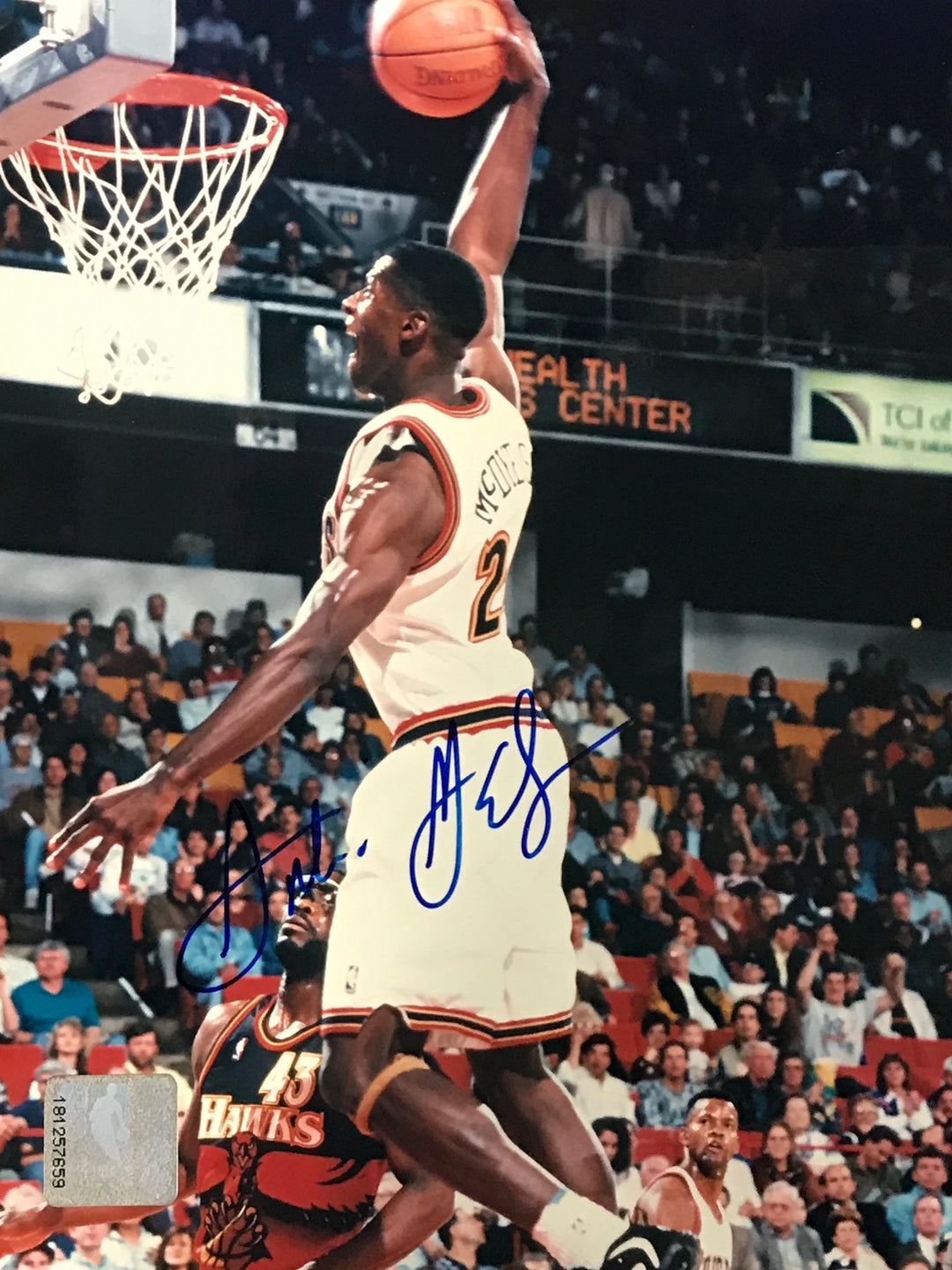 Antonio McDyess Signed Basketball 8x10 Photo Denver Nuggets Image 1