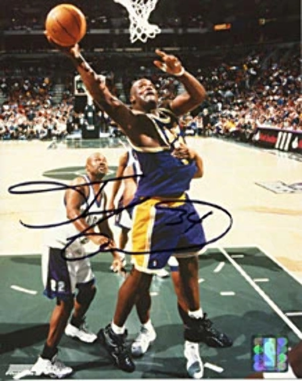 Shaquille O'Neal Signed Dunk vs. Bucks Los Angeles Lakers 8x10 Photo Image 1