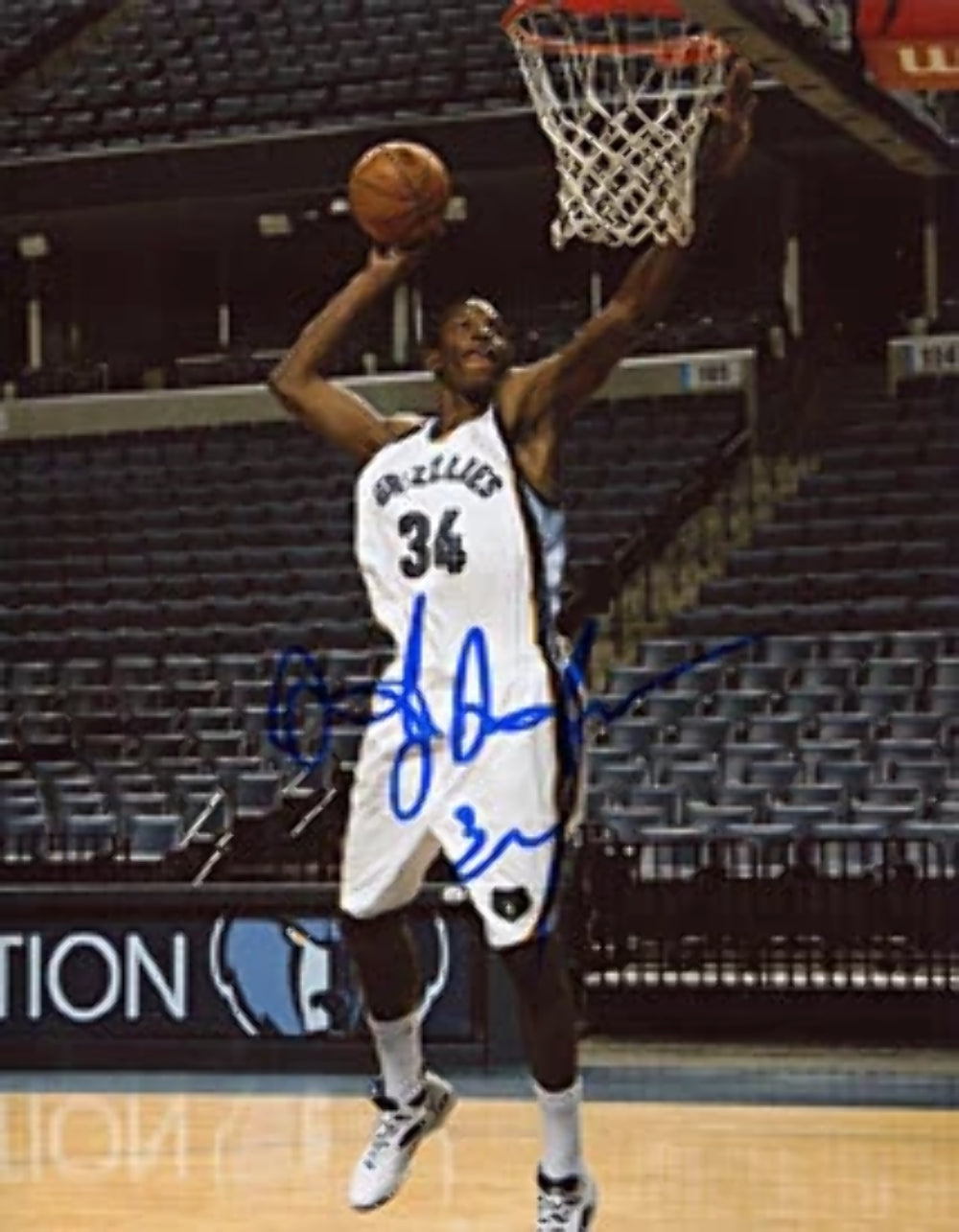 Hasheem Thabeet Autographed / Signed Memphis Grizzlies Basketball 8x10 Photo Image 1