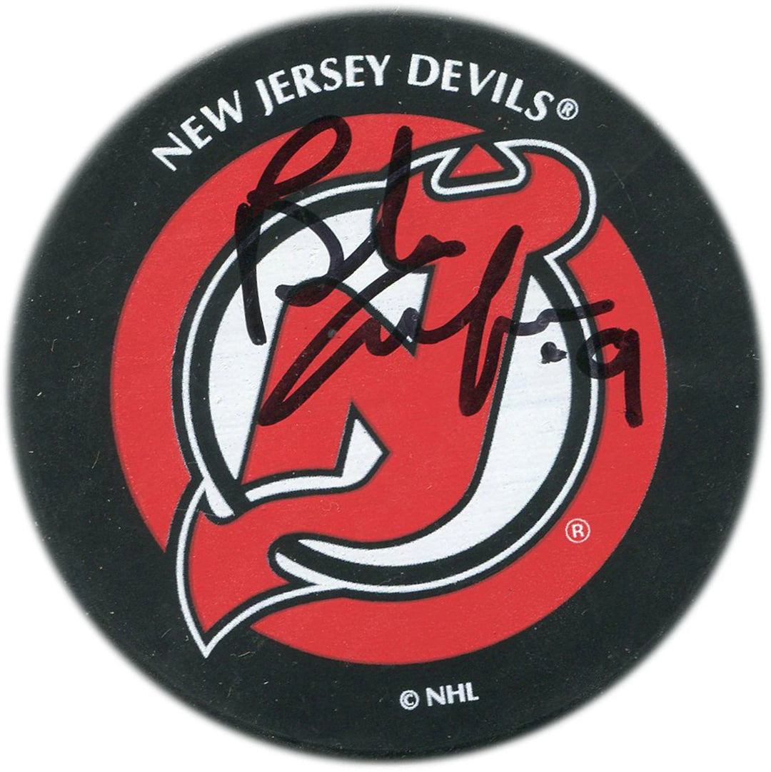 Brendan Morrison Autographed New Jersey Devils NHL Puck Image 1