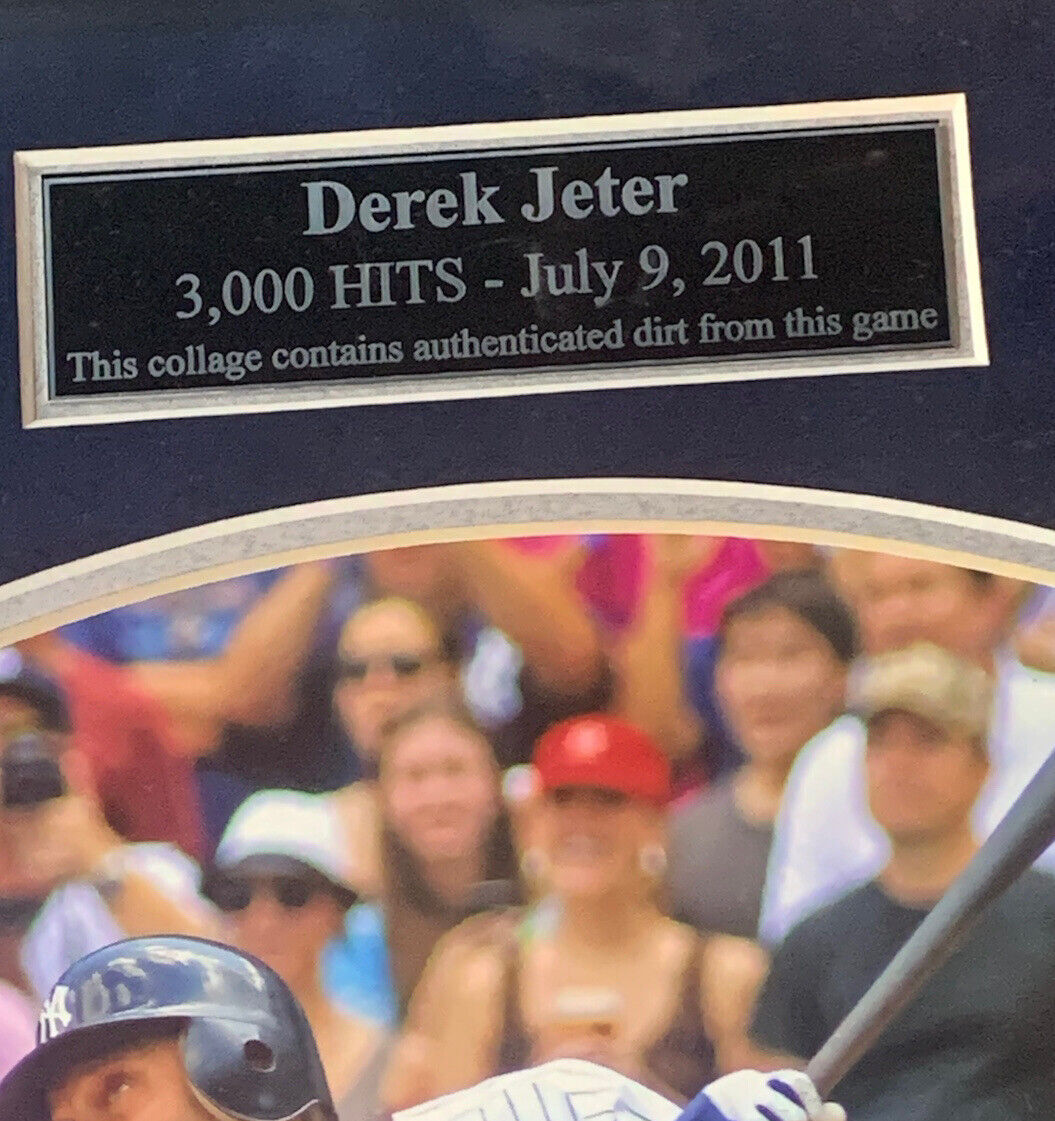 Derek Jeter Signed 16x20 Sliding Into Third Real Dirt