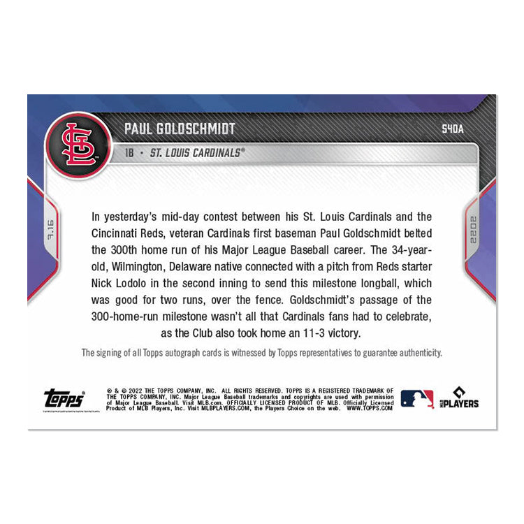 MLB Paul Goldschmidt Signed Trading Cards, Collectible Paul