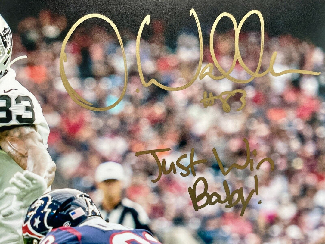 Darren Waller Autographed LV Raiders 11x14 Photo Inscribed "Just Win Baby" COA Image 3