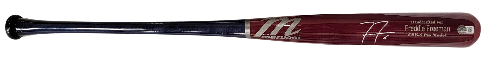 Freddie Freeman Autographed Brown & Blue Marucci Game Model Bat Atlanta  Braves Beckett BAS QR Stock #