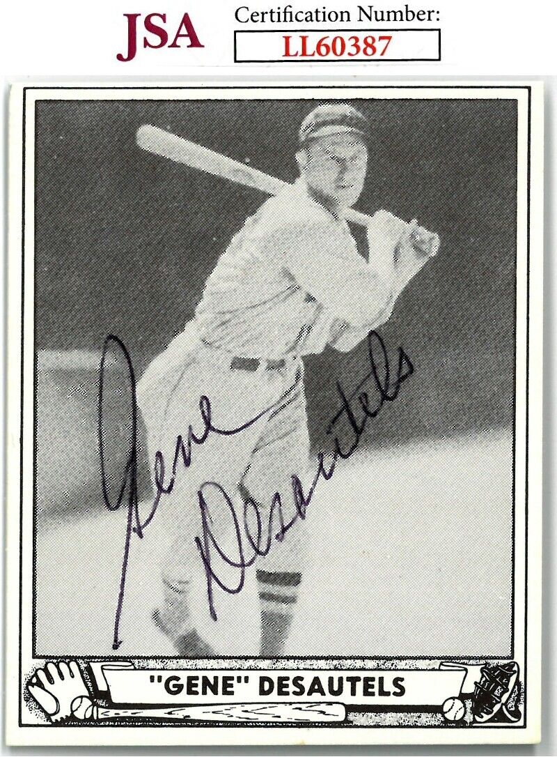 Gene Desautels signed 1986 Reprint 1940 Ball Card #28- JSA #LL60387 Image 1