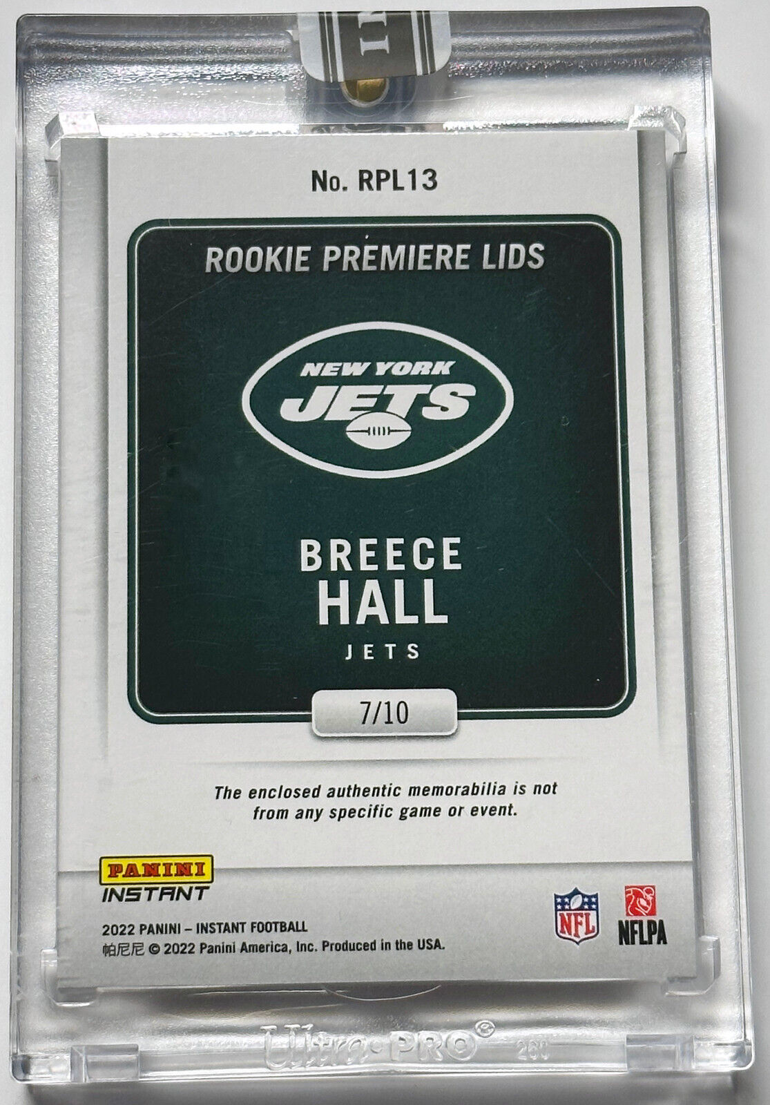 Breece Hall New York Jets Autographed 2022 Panini Origins #106 Beckett  Fanatics Witnessed Authenticated 10 Rookie Card