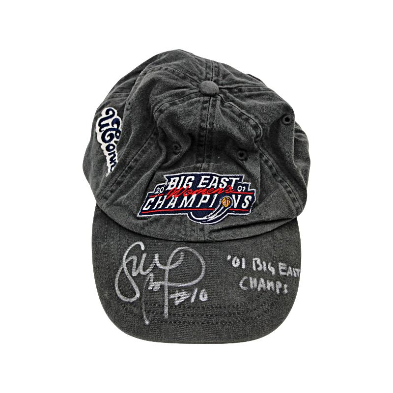 Sue Bird Autographed & Inscribed "01 Big East Champs" Team Issued UConn Huskies 2001 Big East Championship Hat (Sue Bird LOA)