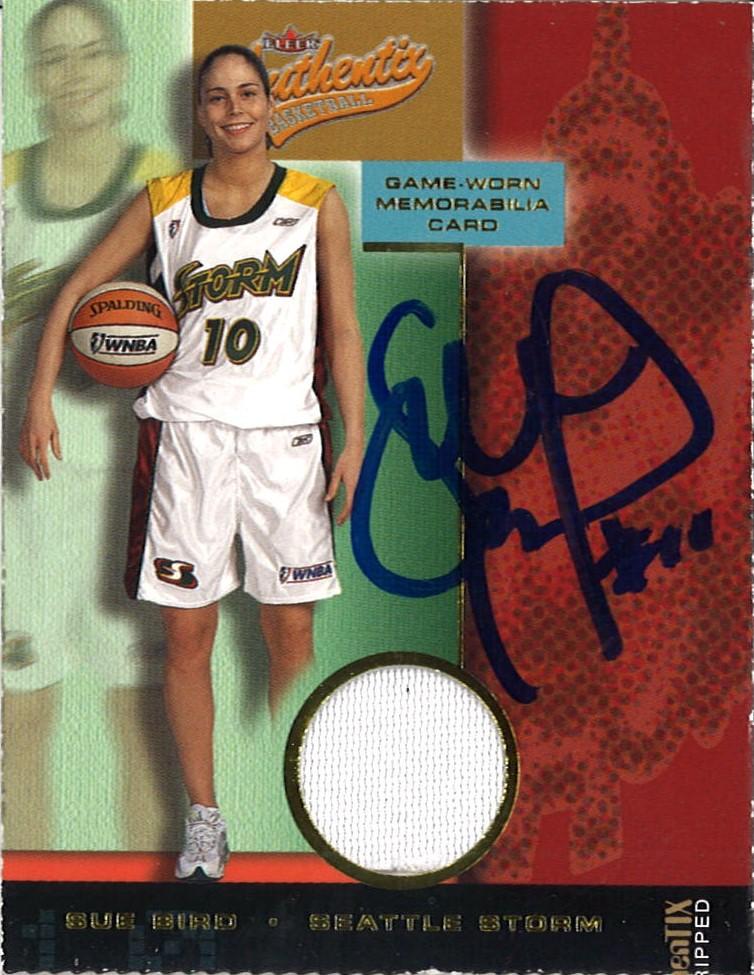 Sue Bird Autographed Game Worn Seattle Storm Debut Jersey Card (Sue Bird LOA)