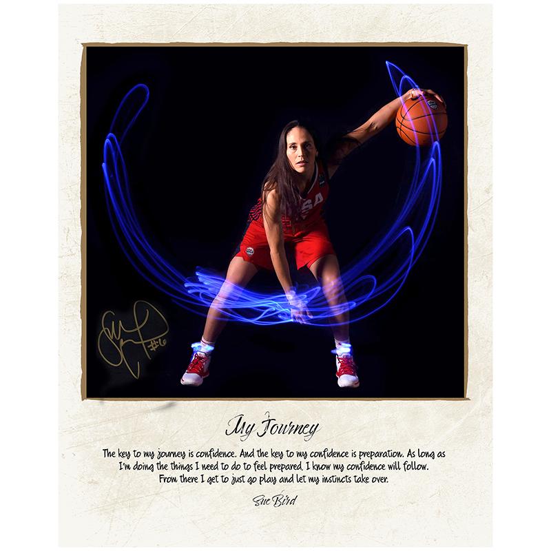 Sue Bird Autographed Journey 20x24 Poster in Gold (CX Auth)