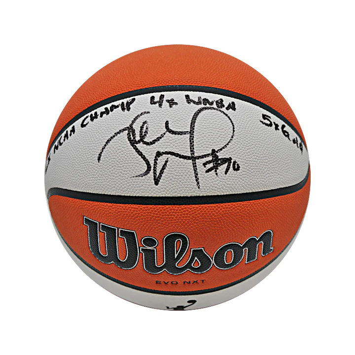 Sue Bird Seattle Storm Autographed Official Wilson WNBA Game Basketball with "2x NCAA Champ, 4x WNBA, 5x Gold" Inscription (CX Auth)