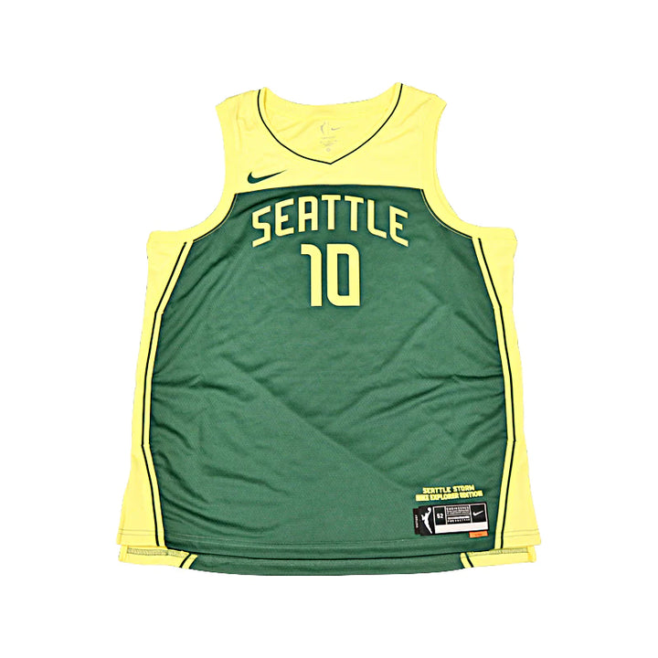 Sue Bird Seattle Storm Autographed Nike Explorer Edition Yellow/Green Jersey with "4x WNBA Champ" Inscription (CX Auth)