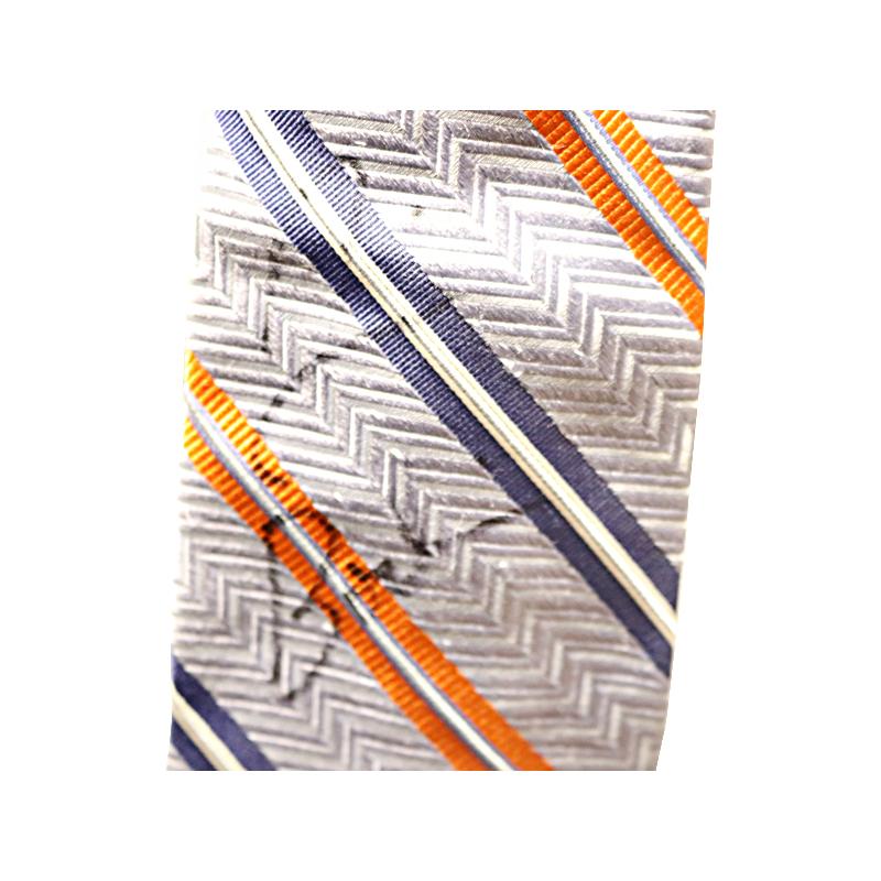 Jim Boeheim Autograph Game Used Striped Blue & Orange Tie