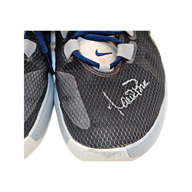 Aaron Boone New York Yankees Autographed 2020 Game Used Black/White/Blue Giannis Sneakers Size 11 (Boone LOA/CX Auth)