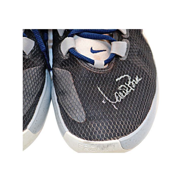 Aaron Boone New York Yankees Autographed 2020 Game Used Black/White/Blue Giannis Sneakers Size 11 (Boone LOA/CX Auth)