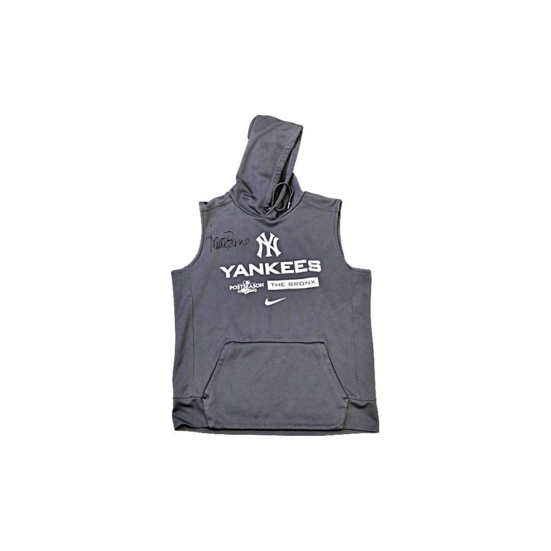 Aaron Boone New York Yankees 2022 Autographed Game Used 2022 Playoffs Sleeveless Hoodie - Size L (Boone LOA / CX Auth)