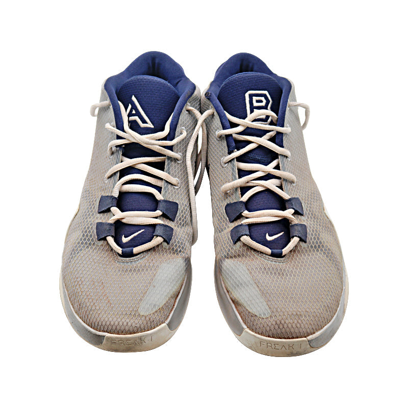 Aaron Boone New York Yankees 2021 Game Used Grey/Blue Nike Zoom Freak 1 Sneaker Pair - Size 11 (Boone LOA)