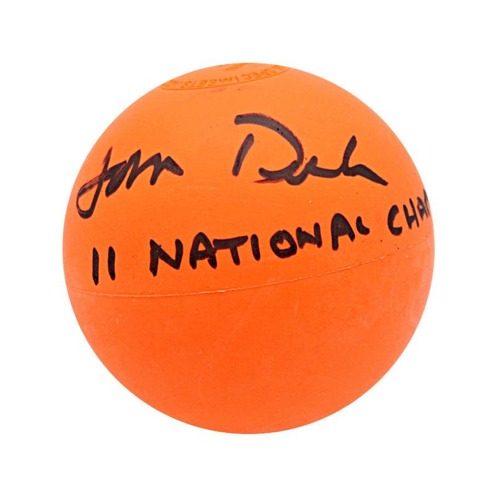 John Desko Syracuse University Men's Lacrosse Autographed & Inscribed "11 National Championships" Orange Lacrosse Ball