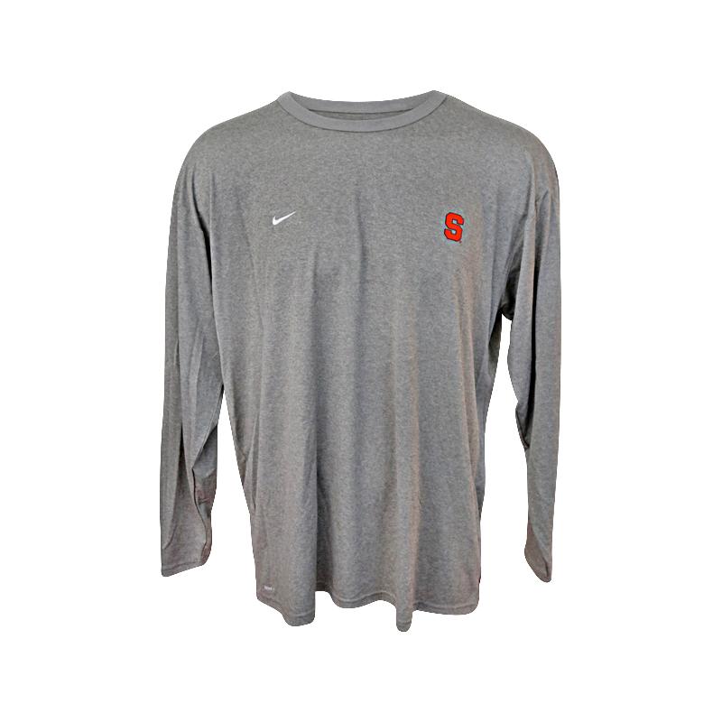John Desko Syracuse University Men's Lacrosse Grey Nike Dri-Fit Syracuse S Long Sleeve Shirt