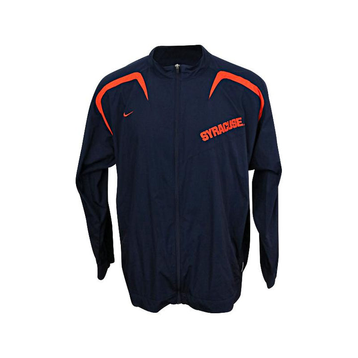 John Desko Syracuse University Men's Lacrosse Nike Full Zip Syracuse Navy/Orange Accented Windbreaker (Size XXL)