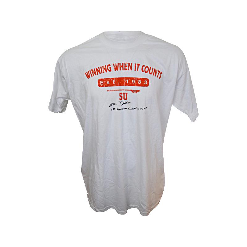 John Desko Syracuse University Men's Lacrosse Autographed and Inscribed 2004 Championship T-Shirt Size XXL