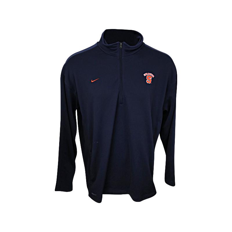 John Desko Syracuse University Men's Lacrosse Nike Navy Syracuse Arch logo Half Zip Sweater (size XXL)