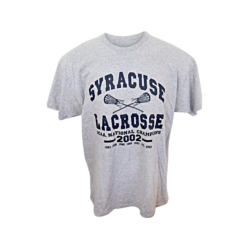 John Desko Syracuse University Men's Lacrosse National Champions 2002 Grey T-shirt (Size XXL)