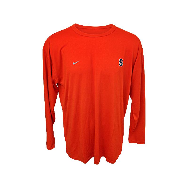 John Desko Syracuse University Men's Lacrosse Nike Orange S Logo Longsleeve Dri-Fit (Size XXL)