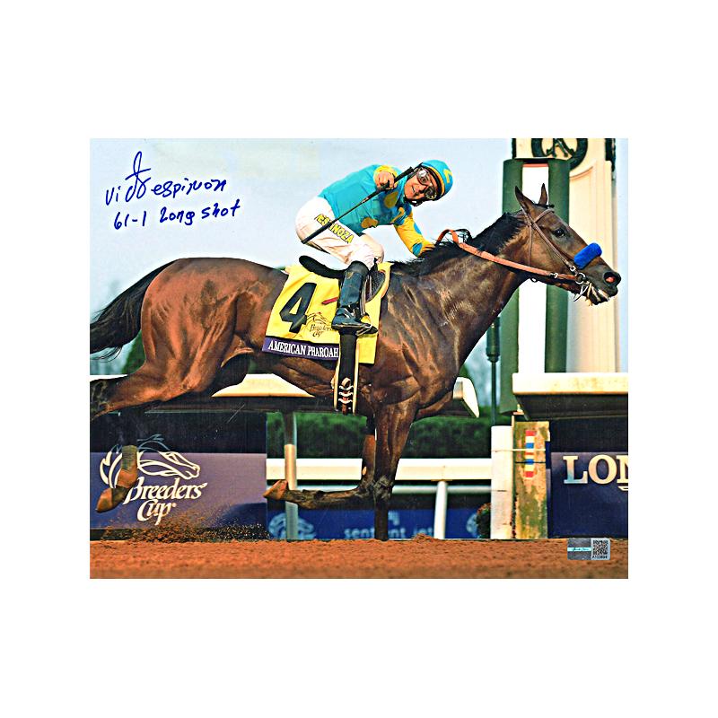 Victor Espinoza Autographed & Inscr "61-1 Longshot" 2014 Breeders Cup 8x10 Photograph (CX Auth)