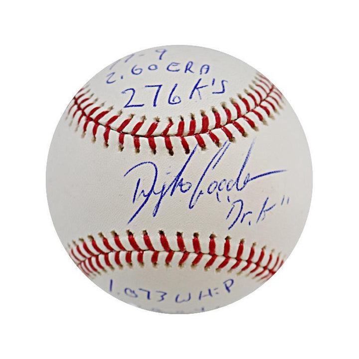 Dwight Gooden Autographed & Multi-Inscribed 1984 Stat Baseball (CX Auth)