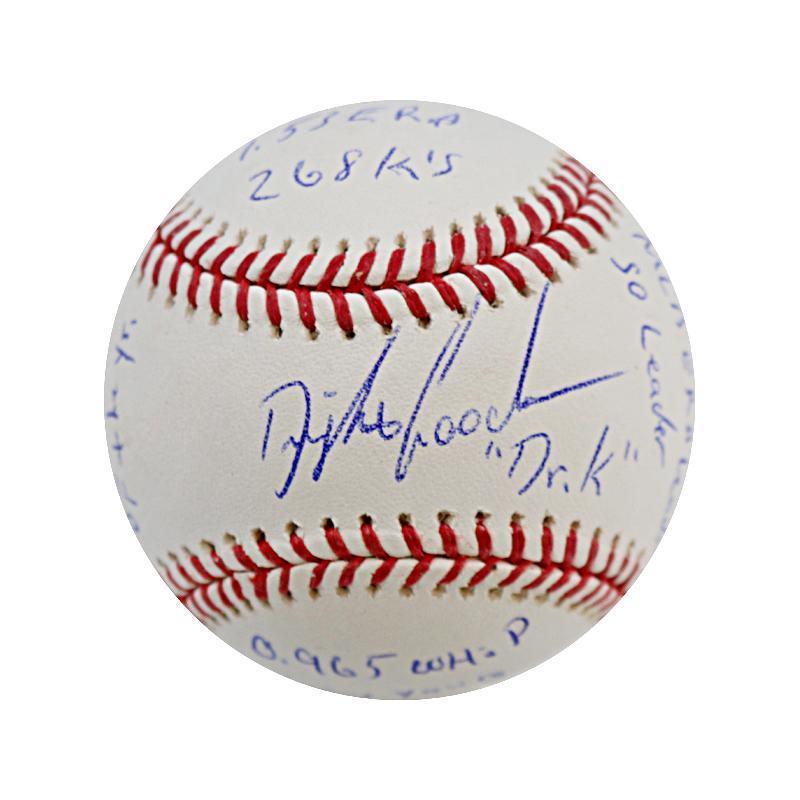 Dwight Gooden Autographed & Multi-Inscribed 1985 Stat Baseball (CX Auth)