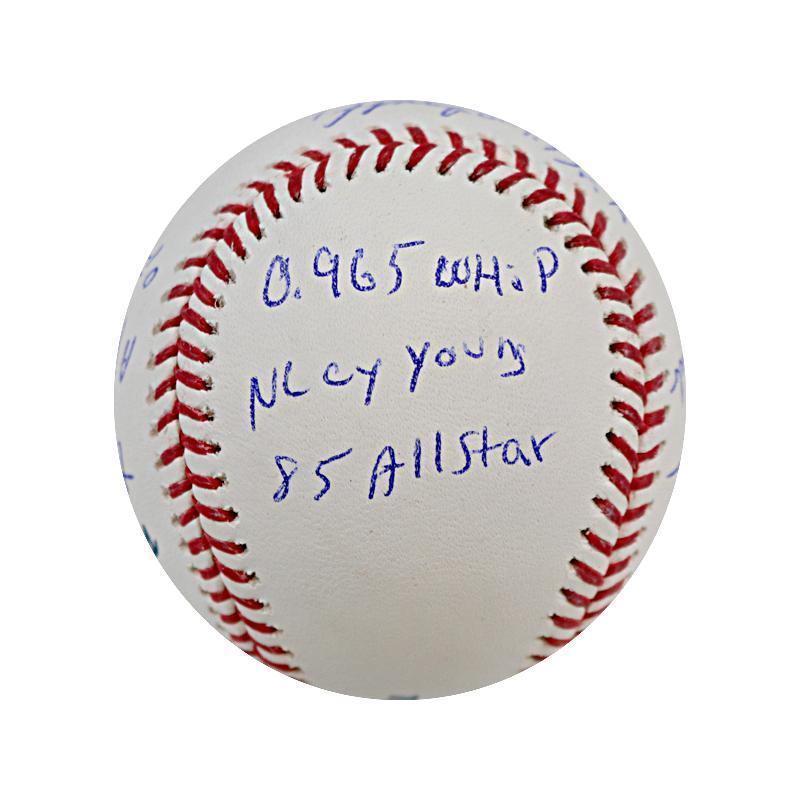 Dwight Gooden Autographed & Multi-Inscribed 1985 Stat Baseball (CX Auth)